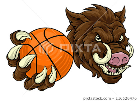 Boar Wild Hog Razorback Warthog Basketball Mascot Boar Wild Hog Razorback Warthog Basketball Mascot 116526476