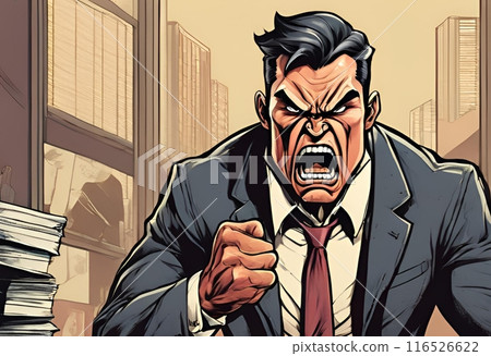 憤怒的商人的插圖 憤怒的商人的插圖 116526622