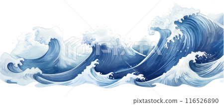 the waves png watercolor template isolated 116526890
