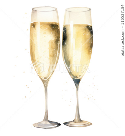 champagne flutes, isolated champagne flutes, isolated 116527184