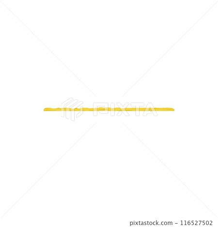 A single line of yellow pasta against a white background. The minimalist composition emphasizes the texture and color of the pasta, making it the focal point of the image. The clean A single line of yellow pasta against a white background. The minimalist composition emphasizes the texture and color of the pasta, making it the focal point of the image. The clean 116527502