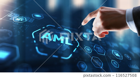 AML Anti Money Laundering Financial Bank Business Technology Concept AML Anti Money Laundering Financial Bank Business Technology Concept 116527508