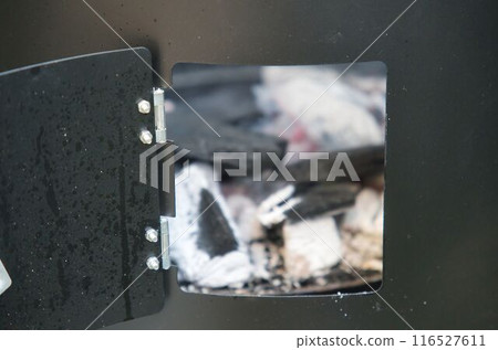 Burning charcoal fire Burning charcoal fire 116527611