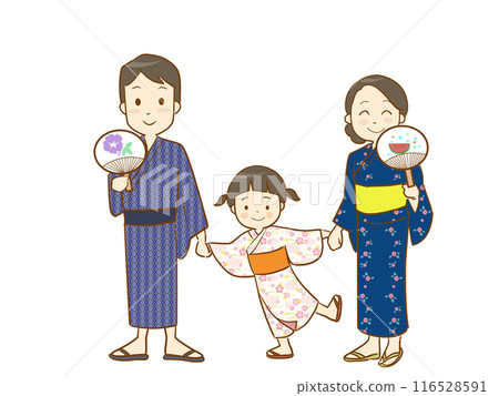 穿著浴衣的家人 116528591