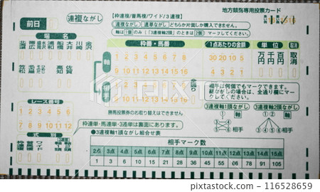 Local horse racing voting card 116528659