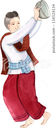 Songkran Festival Water Splash of Thailand, Thai Traditional Design PNG 116529134