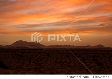 Mountains and sunset, Lanzarote, Spain 116529443