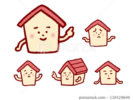 可用於建築相關領域的可愛的房子人物素材 116529640