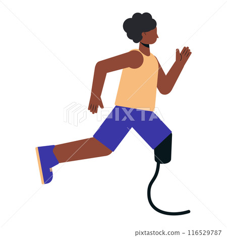 Paralympic dark skinned abstract woman running Paralympic dark skinned abstract woman running 116529787