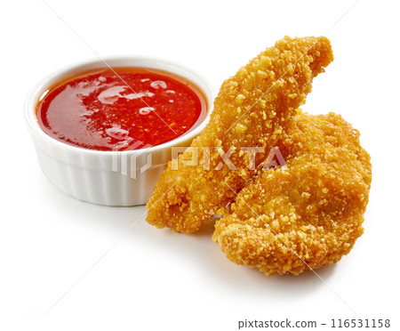 fried chicken fillet strips fried chicken fillet strips 116531158