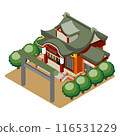 Isometric illustration "Suitengu Shrine" that becomes a town when arranged 116531229