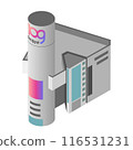 Isometric illustration "Shibuya 109" that becomes a city when lined up 116531231