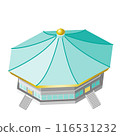 Isometric illustration of "Nippon Budokan" that becomes a city when arranged 116531232