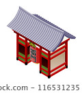 Isometric illustration of "Asakusa Kaminarimon" that becomes a city when arranged 116531235