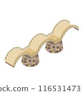 Isometric illustration of "Kintai Bridge" that becomes a city when arranged 116531473