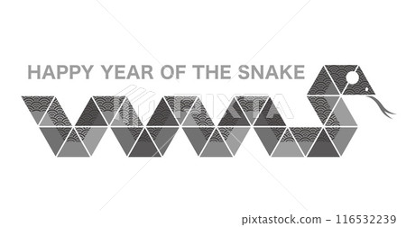 New Year's card material: Illustration of the snake year symbol 116532239