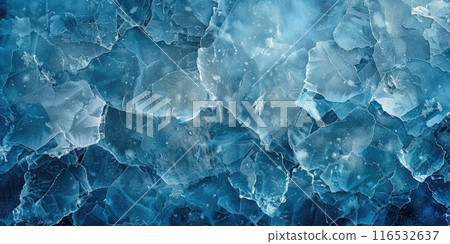 Ice texture cracks surface, abstract winter background 116532637