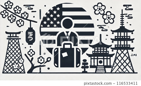 Foreigners traveling to Japan 116533411