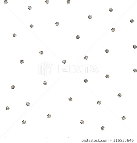 Seamless pattern of animal paws for kids. Hand drawn illustration of paws dog or cat on isolated background. Minimalist Scandinavian style. Cute paw for children 116533646