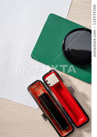 密封和朱紅色 116534366