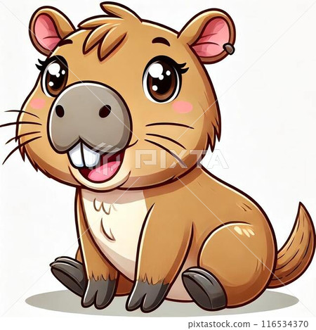 坐著的水豚的插圖 116534370