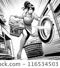 將衣物放入滾筒洗衣機中 116534503