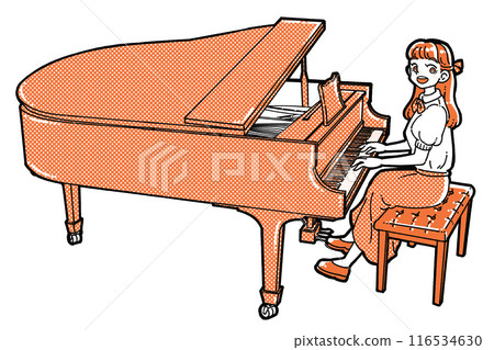 A girl playing the piano A girl playing the piano 116534630