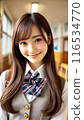 學習在圖書館的女學生 116534770