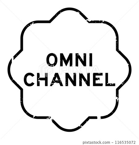 Grunge black omni channel word rubber seal stamp on white background 116535072
