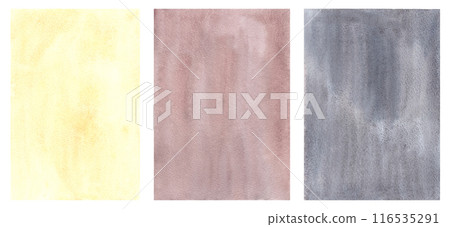 Watercolor texture abstract background set Brown, terracotta, grey, yellow ochre canvas template, sheet of watercolour paper vintage base Hand drawn Illustration for trendy retro card, poster Isolated Watercolor texture abstract background set Brown, terracotta, grey, yellow ochre canvas template, sheet of watercolour paper vintage base Hand drawn Illustration for trendy retro card, poster Isolated 116535291