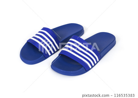 blue sandals with white stripes 116535383