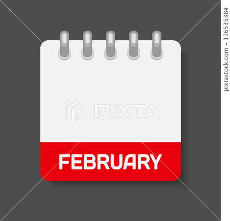 Vector icon calendar month February, empty space 116535384