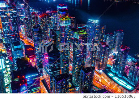 夜晚燈火通明的大都會景觀 夜晚燈火通明的大都會景觀 116536063