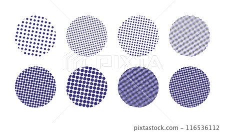 Cute dot halftone circle set Vector Japanese style Japanese pattern Abstract dot Cute dot halftone circle set Vector Japanese style Japanese pattern Abstract dot 116536112