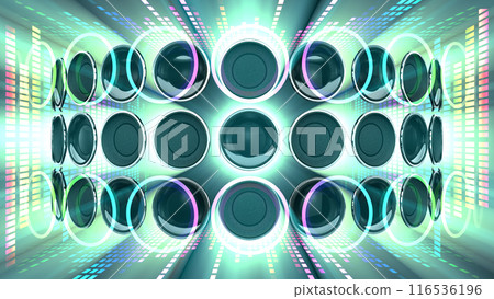 迪斯科俱樂部派對音響揚聲器 CG 3D 插圖 迪斯科俱樂部派對音響揚聲器 CG 3D 插圖 116536196