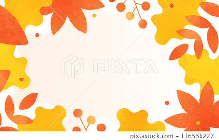 A stylish abstract background with the image of autumn leaves and autumn foliage. Cute vector frame material. A stylish abstract background with the image of autumn leaves and autumn foliage. Cute vector frame material. 116536227