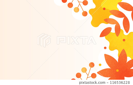A stylish abstract background with the image of autumn leaves and autumn foliage. Cute vector frame material. A stylish abstract background with the image of autumn leaves and autumn foliage. Cute vector frame material. 116536228