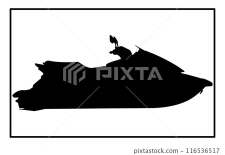 Jet Ski Silhouette - Water Sports Illustration and Clipart 116536517