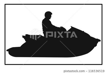 Jet Ski Silhouette - Water Sports Illustration and Clipart Jet Ski Silhouette - Water Sports Illustration and Clipart 116536519