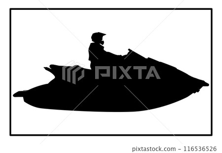 Jet Ski Silhouette - Water Sports Illustration and Clipart 116536526