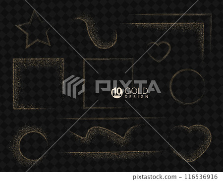 Isolated beautiful set of golden tinsel figurines 116536916