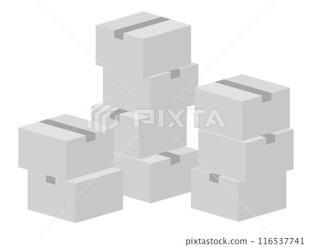 一堆白色紙板箱圖標 116537741