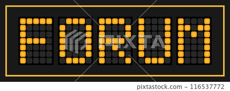 Orange color led banner in word forum on black background Orange color led banner in word forum on black background 116537772