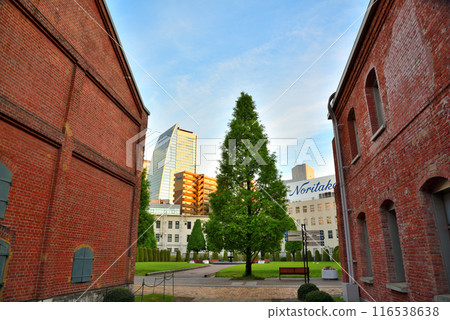 [Aichi Prefecture] Nagoya City Style: The red brick building of Noritake Forest with a blue sky 116538638