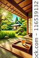 傳統日本房屋門廊的夏天 116539132