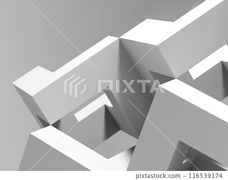 Abstract minimal geometric installation, white corners with soft shadows Abstract minimal geometric installation, white corners with soft shadows 116539174
