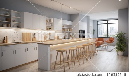 modern kitchen design illustration 116539546