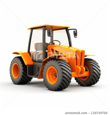 3d backhoe loader on white background. illustration. 3d backhoe loader on white background. illustration. 116539700