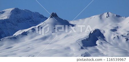Snow covered mountains seen from Chaeserrugg, Switzerland. Snow covered mountains seen from Chaeserrugg, Switzerland. 116539967