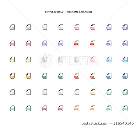 Collection of document type icon according to file extension 116540140
